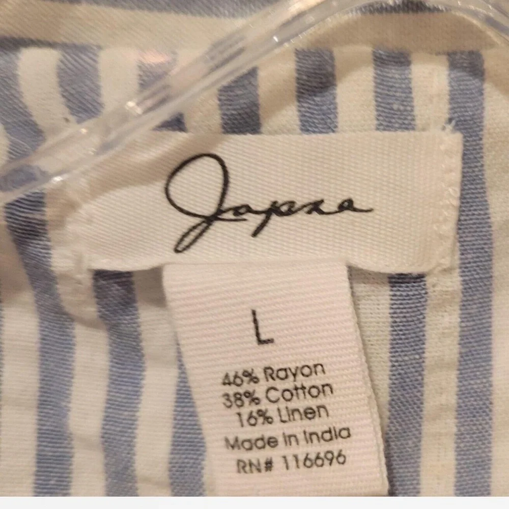 Light Blue Seersucker Striped Vest, L - Picture 5 of 7